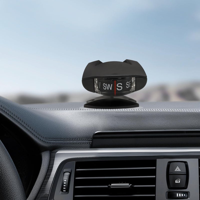 BUGUUYO Car Compass Ornaments with Adjustable Suction Cup Precise Automotive Dash Compass Ball for Accurate Navigation Black Abs Dashboard Mount for Cars - Image 3